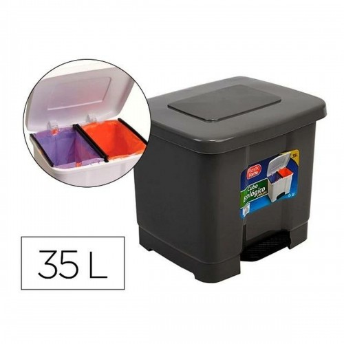 Waste bin with pedal Plastic Forte 1126522 Black Plastic 30 L image 3