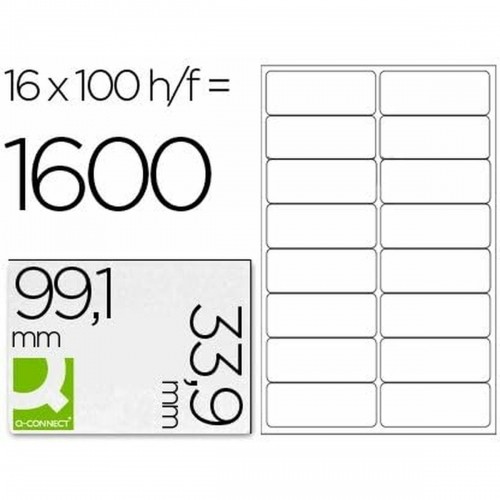 Adhesive labels Q-Connect KF01584 White 100 Sheets 99,1 x 33,9 mm image 3