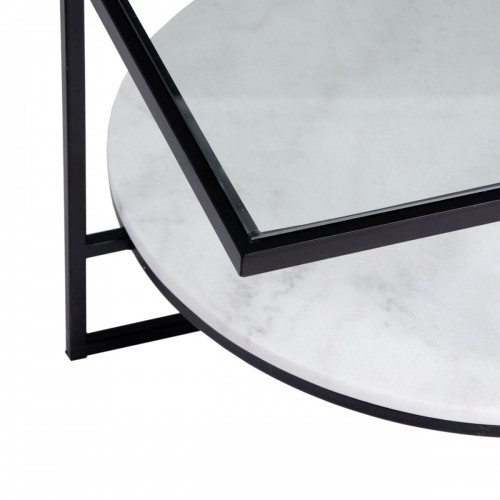 Bigbuy Home Centrālais galds Balts Melns Stikls Marmors Dzelzs 80 x 80 x 46,5 cm image 3