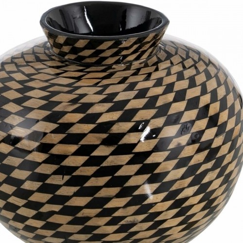 Vase Black Beige Bamboo 26 x 26 x 22 cm image 3