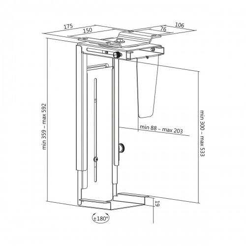 Holder LogiLink Black Tower (Refurbished A) image 3