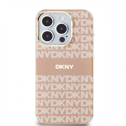 DKNY DKHMP15XHRHSEP iPhone 15 Pro Max 6.7" różowy|pink hardcase IML Mono & Stripe MagSafe image 3
