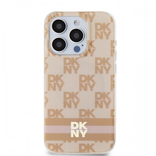 DKNY DKHMP15LHCPTSP iPhone 15 Pro 6.1" różowy|pink hardcase IML Checkered Mono Pattern & Printed Stripes MagSafe image 3