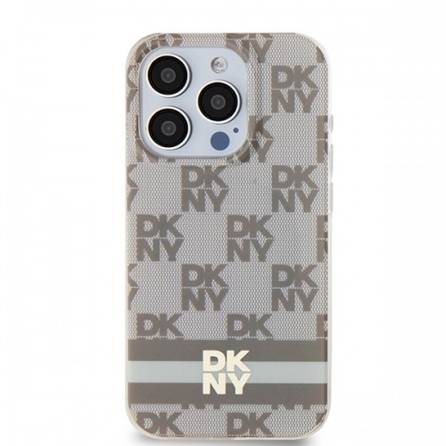 DKNY DKHMP13XHCPTSE iPhone 13 Pro Max 6.7" beżowy|beige hardcase IML Checkered Mono Pattern & Printed Stripes MagSafe image 3