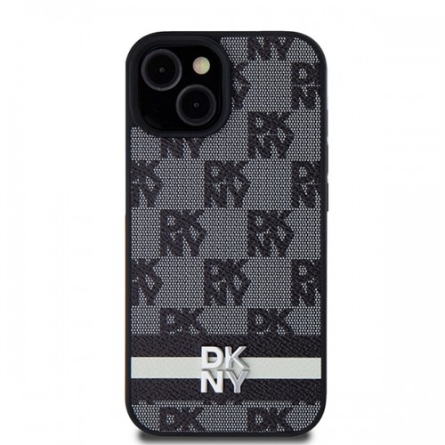 DKNY DKHCP15MPCPTSSK iPhone 15 Plus | 14 Plus 6.7" czarny|black hardcase Leather Checkered Mono Pattern & Printed Stripes image 3