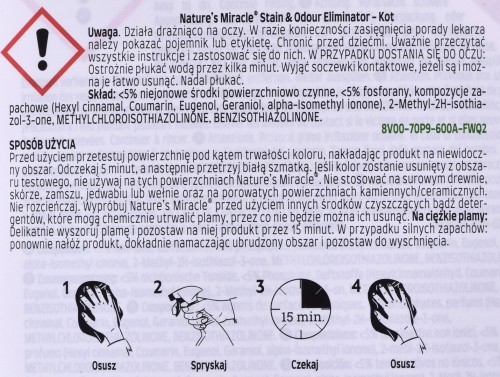 NATURE'S MIRACLE Set-in Oxy Stain&Odour Eliminator - Spray for cleaning and removing dirt  - 709 ml image 3