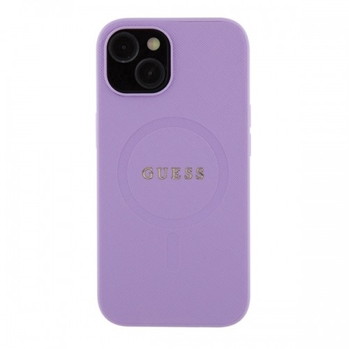 Guess GUHMP15SPSAHMCU iPhone 15 6.1" fioletowy|purple hardcase Saffiano MagSafe image 3