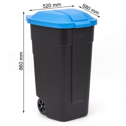 Keter Atkritumu tvertne uz riteņiem 110L melna|zila image 3