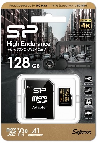 Silicon Power memory card microSDXC 128GB High Endurance + adapter image 3