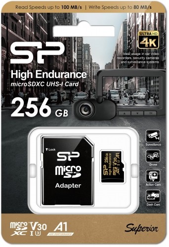 Silicon Power memory card microSDXC 256GB High Endurance + adapter image 3