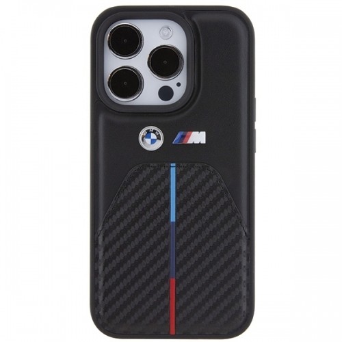 BMW BMHCP15L22NSTB iPhone 15 Pro 6.1" czarny|black Stamped Tricolor Stripe image 3