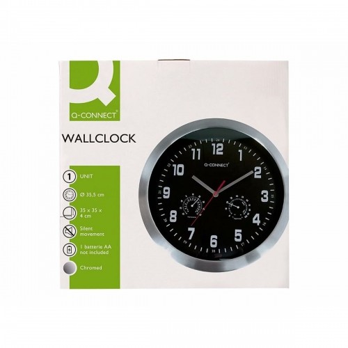 Wall Clock Q-Connect KF16953 Black Ø 35,5 cm image 3