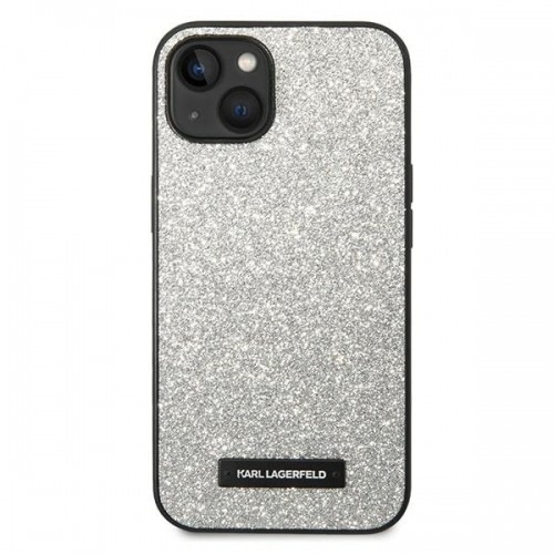 Karl Lagerfeld KLHCP14MG2ELS iPhone 14 Plus 6,7" hardcase srebrny|silver Glitter Plaque Logo image 3