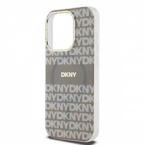 DKNY PC|TPU Repeat Pattern Tonal Stripe Magsafe Case for iPhone 13 Pro Max Beige image 3