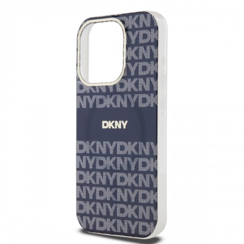 DKNY PC|TPU Repeat Pattern Tonal Stripe Magsafe Case for iPhone 14 Pro Max Blue image 3