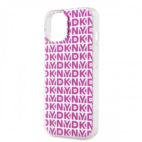 DKNY PC|TPU Repeat Pattern Case for iPhone 15 Pink image 3