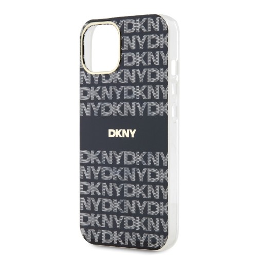 DKNY PC|TPU Repeat Pattern Tonal Stripe Magsafe Case for iPhone 13 Black image 3