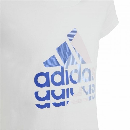 Детский Футболка с коротким рукавом Adidas Graphic Белый image 3