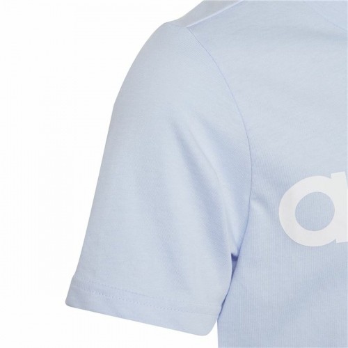 Child's Short Sleeve T-Shirt Adidas Linear Logo Blue image 3