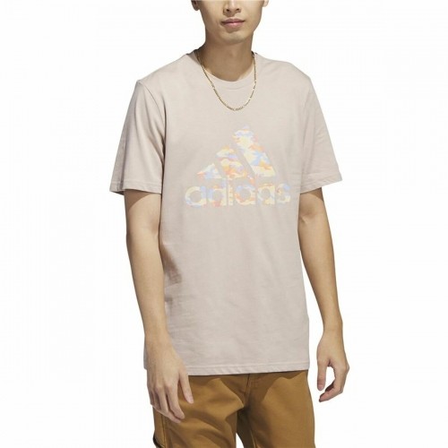 Vīriešu Krekls ar Īsām Piedurknēm Adidas Bēšs Kamuflāža image 3