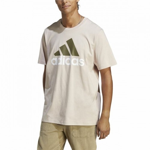 Vīriešu Krekls ar Īsām Piedurknēm Adidas Essentials Bēšs image 3