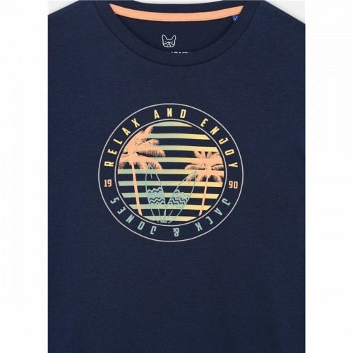 Детский Футболка с коротким рукавом Jack & Jones Jjsummer Smu Vibe Tee Тёмно Синий image 3