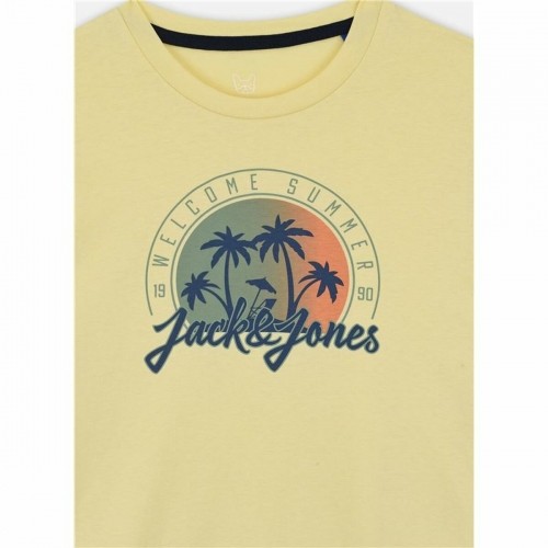 Детский Футболка с коротким рукавом Jack & Jones Jjsummer Smu Vibe Tee Жёлтый image 3