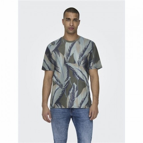 Men’s Short Sleeve T-Shirt Only & Sons Onskobe Reg Banana Leaf Olive image 3