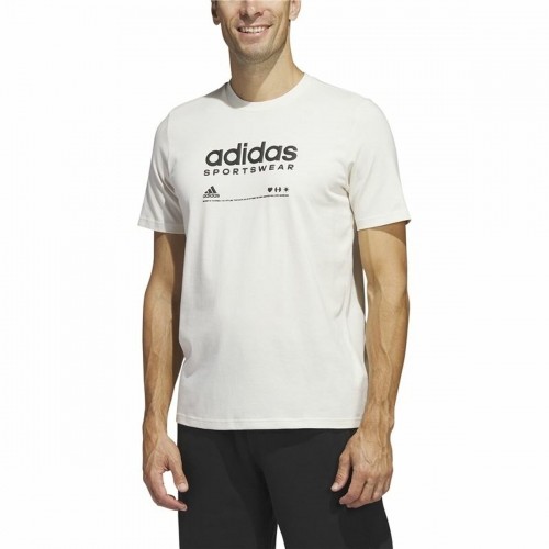 Men’s Short Sleeve T-Shirt Adidas Lounge White image 3