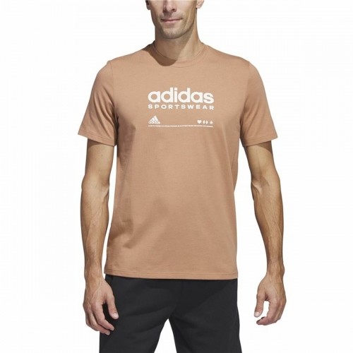 Men’s Short Sleeve T-Shirt Adidas Lounge Brown image 3