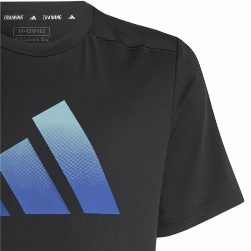 Child's Short Sleeve T-Shirt Adidas Icons Black image 3