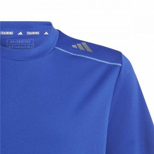 Child's Short Sleeve T-Shirt Adidas Aeroready Blue image 3