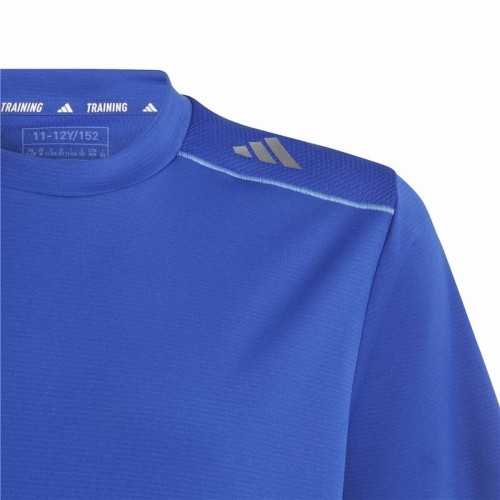 Детский Футболка с коротким рукавом Adidas Aeroready Синий image 3