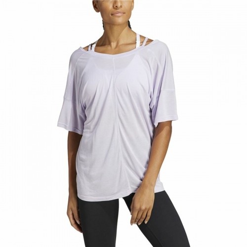 Women’s Short Sleeve T-Shirt Adidas Studio Oversized Lilac image 3