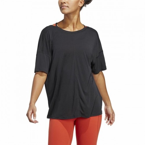 Sieviešu Krekls ar Īsām Piedurknēm Adidas Studio Oversized Melns image 3