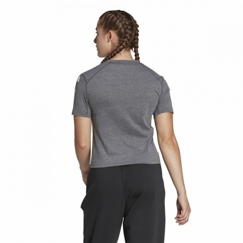 Sieviešu Krekls ar Īsām Piedurknēm Adidas 3 stripes Essentials Gaiši pelēks image 3