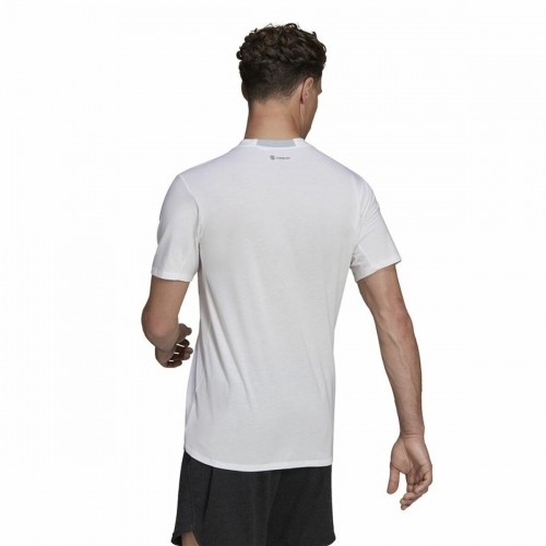 Vīriešu Krekls ar Īsām Piedurknēm Adidas D4T Balts image 3
