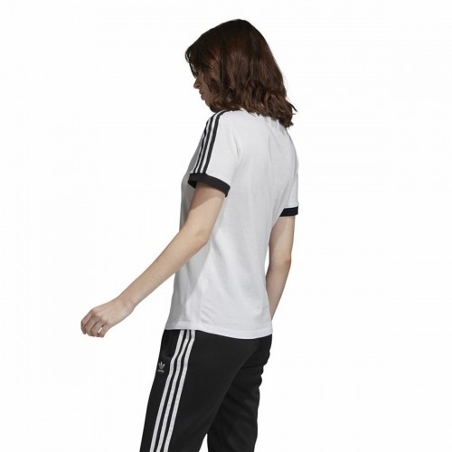 Sieviešu Krekls ar Īsām Piedurknēm Adidas 3 stripes Balts image 3