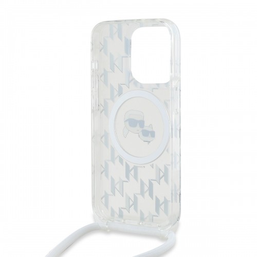 Karl Lagerfeld IML Monogram Crossbody K&CH Heads MagSafe Case for iPhone 15 Pro Max Transparent image 3