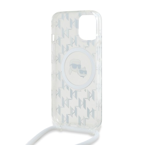 Karl Lagerfeld IML Monogram Crossbody K&CH Heads MagSafe Case for iPhone 14 Transparent image 3