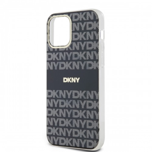 DKNY PC|TPU Repeat Pattern Tonal Stripe Magsafe Case for iPhone 12|12 Pro Black image 3