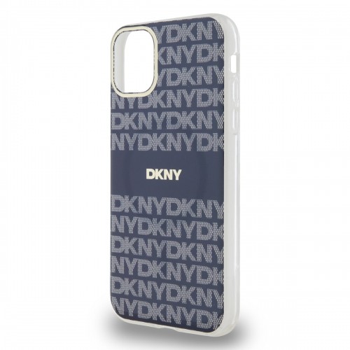 DKNY PC|TPU Repeat Pattern Tonal Stripe Magsafe Case for iPhone 11 Blue image 3