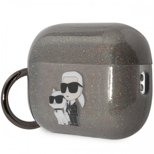 Karl Lagerfeld KLAP2HNKCTGK Airpods Pro 2 vāciņš melns|Gliter Karl Choupette image 3