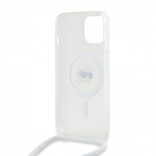 Karl Lagerfeld IML Crossbody Karl Head MagSafe Case for iPhone 15 Transparent image 3