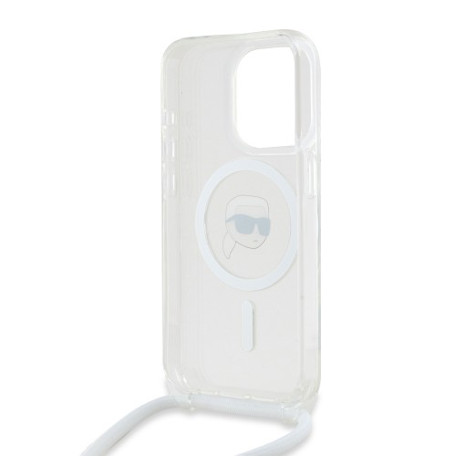 Karl Lagerfeld IML Crossbody Karl Head MagSafe Case for iPhone 15 Pro Max Transparent image 3