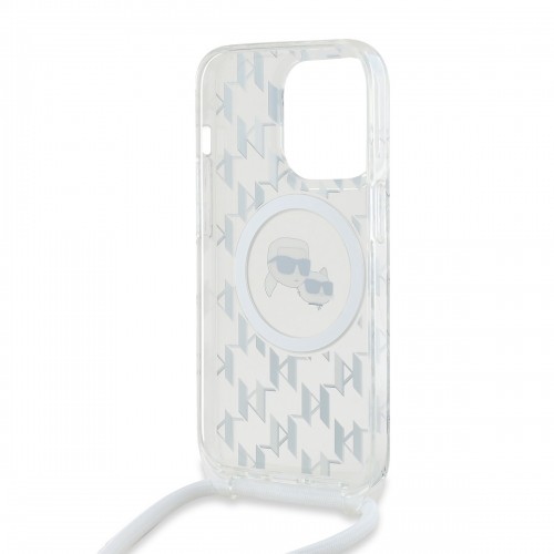 Karl Lagerfeld IML Monogram Crossbody K&CH Heads MagSafe Case for iPhone 13 Pro Max Transparent image 3