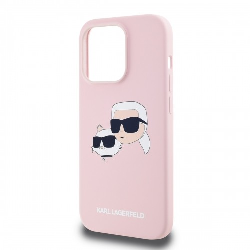 Karl Lagerfeld Liquid Silicone Double Heads MagSafe Case for iPhone 14 Pro Pink image 3