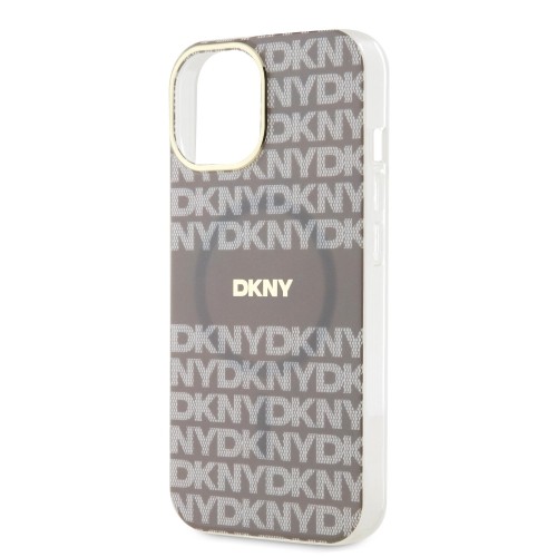 DKNY PC|TPU Repeat Pattern Tonal Stripe Magsafe Case for iPhone 14 Beige image 3