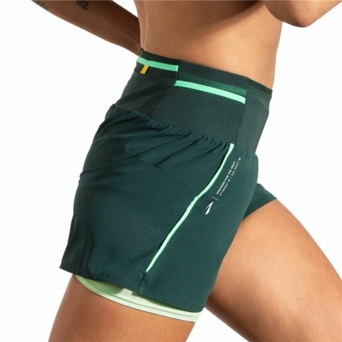 Спортивные женские шорты Brooks High Point 3" 2-in-1 2.0 Зеленый image 3