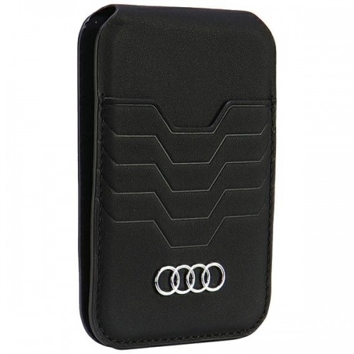 Audi Leather Wallet Card Slot Stand czarny|black MagSafe AU-MSCH-GT|D3-BK image 3